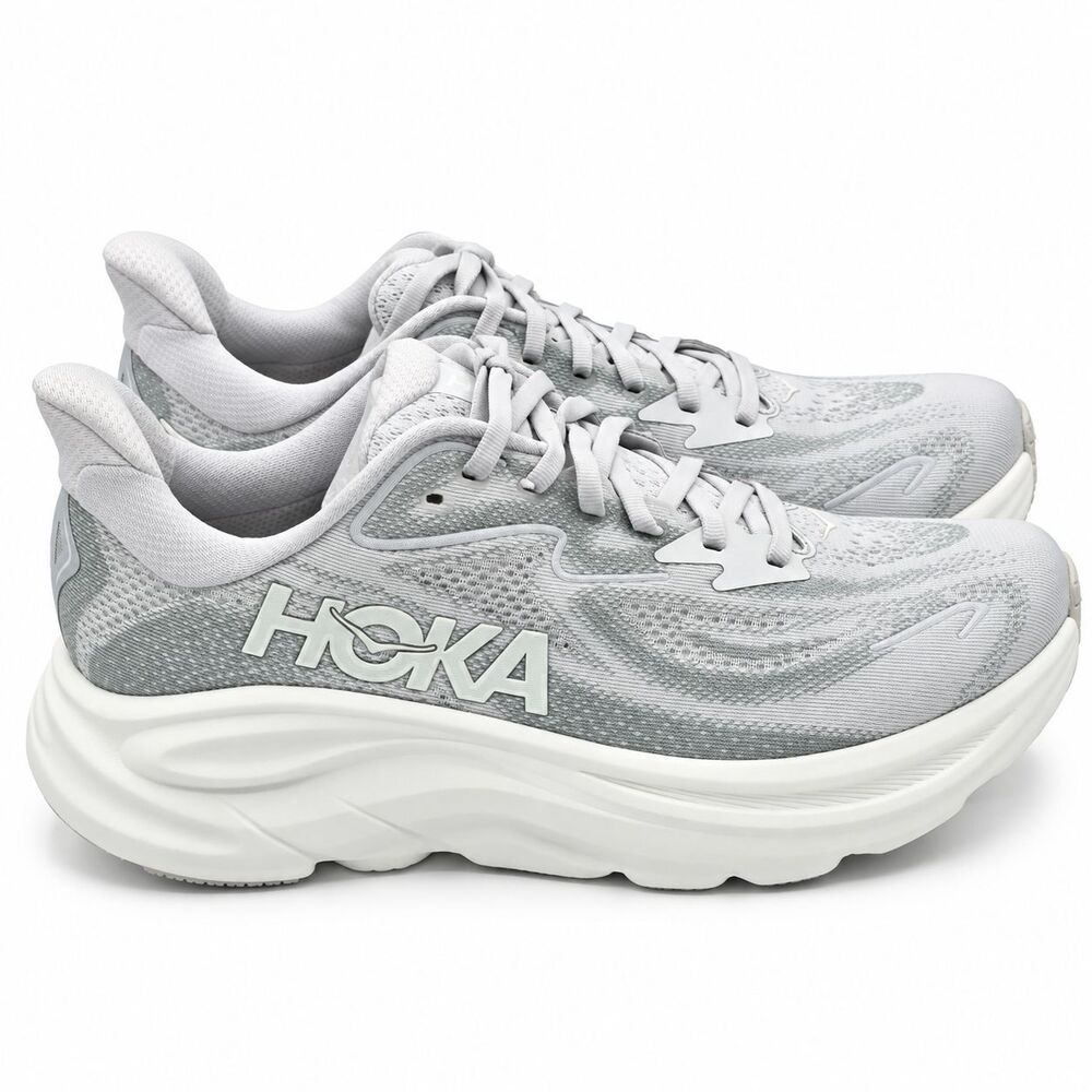HOKA Clifton 10 Women's 9B Cosmic Grey Stardust Cushioned Running Shoes - Picture 5 of 7